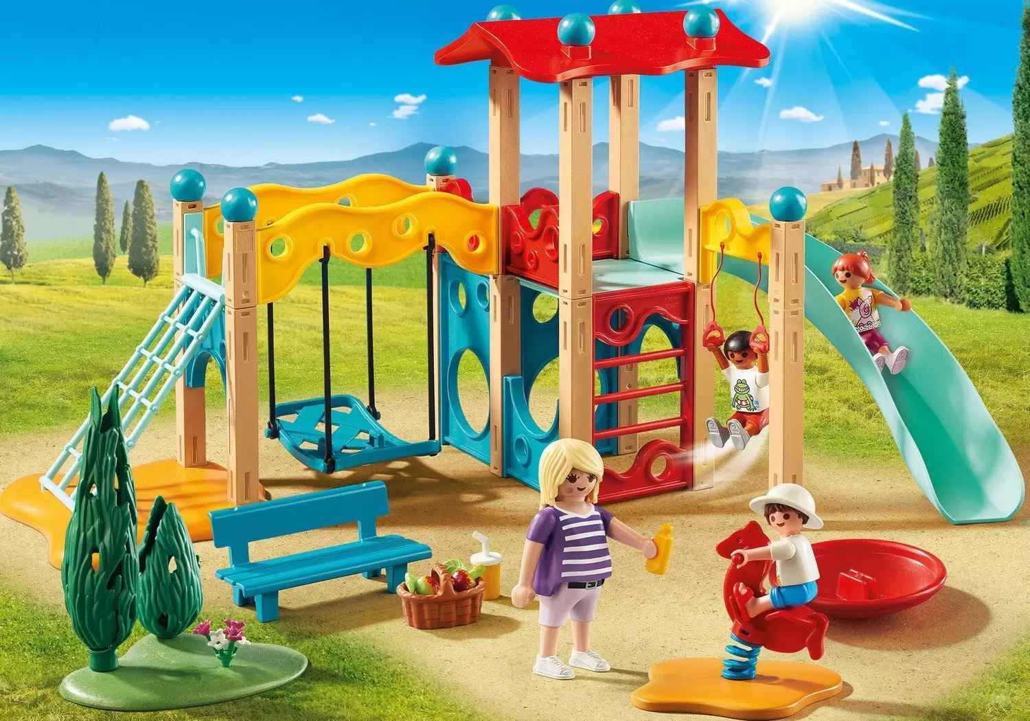 Playmobil dans la ville - Parc de Jeu avec Toboggan