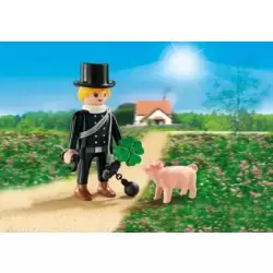 Chimney sweep with lucky pig