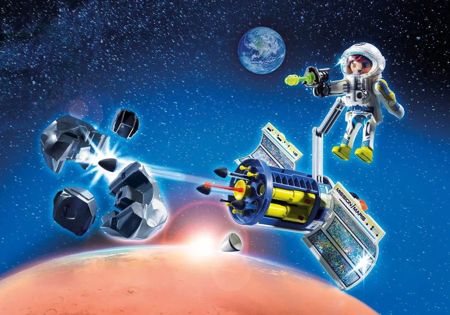 Playmobil Espace - Spationaute avec Satellite et météorite