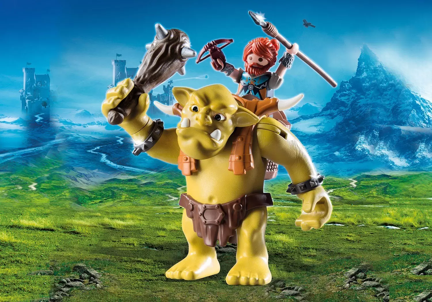 Playmobil Chevaliers - Troll géant et Soldat Nain
