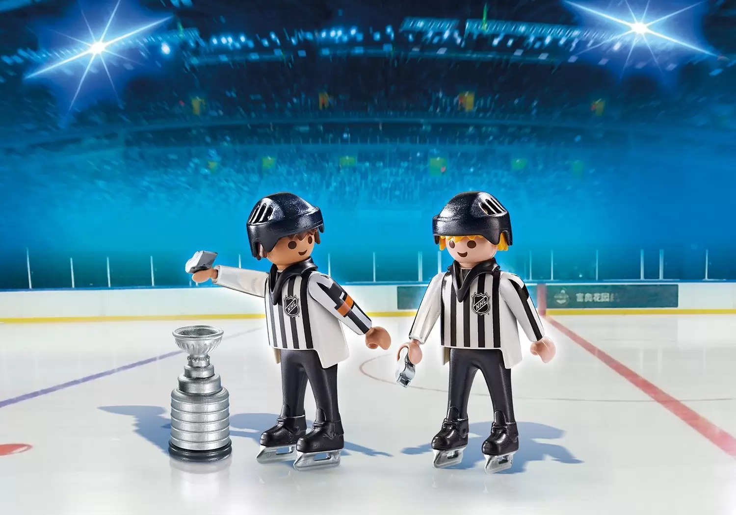 Playmobil Hockey sur Glace - NHL - Arbitres avec la Stanley Cup