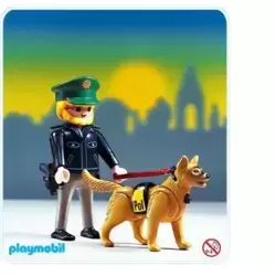 Policeman with Tracking Dog