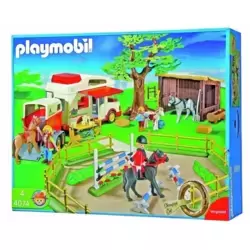 Playmobil jeep et van équitation