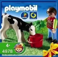 Playmobil Fermiers - Garçon et veau