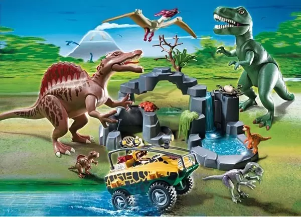 Playmobil Dinosaures - Véhicule amphibie et Dinausaure