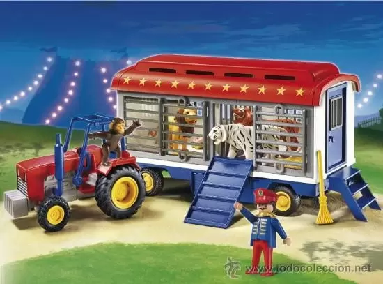 Playmobil Circus - Circus Tractor with Animal Cage Wagon