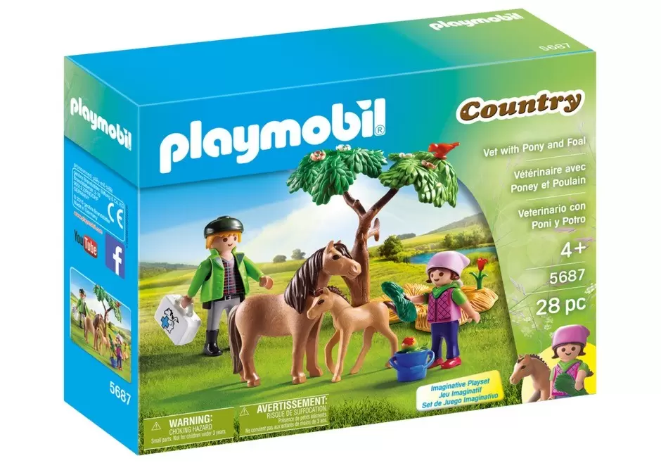 Playmobil équitation - Vétérinaire avec poney et poulain