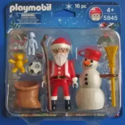 Duo Père Noël et bonhomme de neige