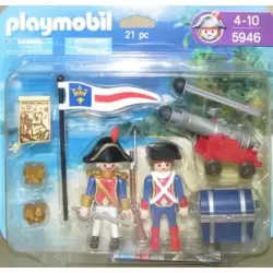 PLAYMOBIL BLISTER Duopack 70273 Duo Pack pirata capitano rotrock gardist NUOVO 