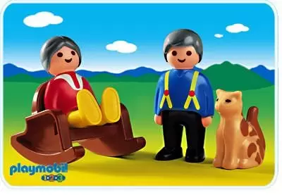 Playmobil 1.2.3 - 1.2.3 Grandma and Grandpa with Cat
