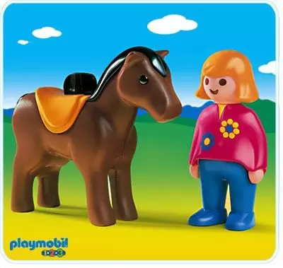 Playmobil 1.2.3 - Fille et cheval