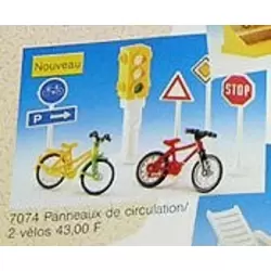 Bicyclettes et Panneaux de Signalisation