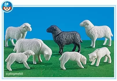 Playmobil Animaux - 4 moutons et 3 agneaux