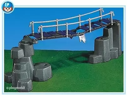 Accessoires & décorations Playmobil - suspension bridge + rocks / grey