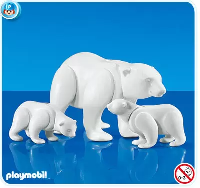 Plamobil Animal Sets - Polar Bear w/2 Cubs