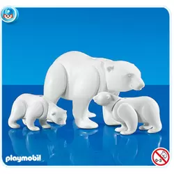 2 Ours polaires avec petit