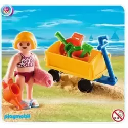 Girl with Beach Wagon