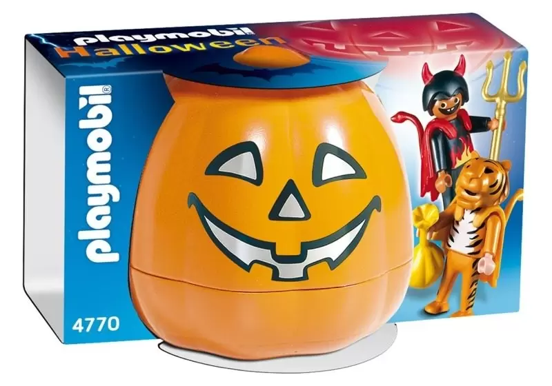 Playmobil d\'Halloween - Diablotin Et Enfant Tigre (boite citrouille)