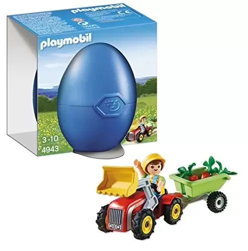 Playmobil Farmers - Boy with children\'s tractor