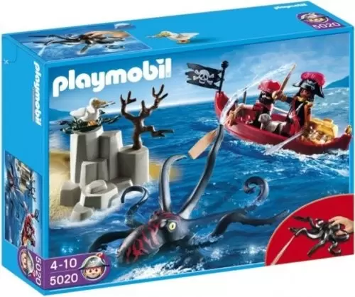 Playmobil Pirates - Pieuvre géante avec barque et récifs