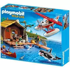 Playmobil Aventuriers - Cabane du pêcheur avec hydravion et orque