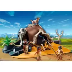 Mammoth Skeleton Tent with Cavemen