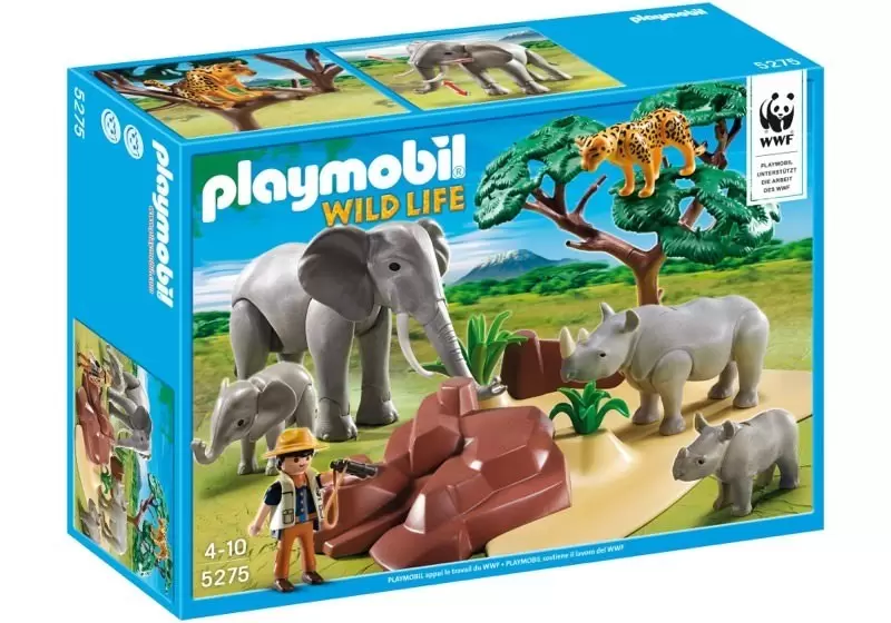 Playmobil Aventuriers - Chercheur du WWF avec des animaux de la savane africaine