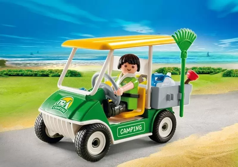 Playmobil en vacances - Gardien Du Camping Et Véhicule De Service