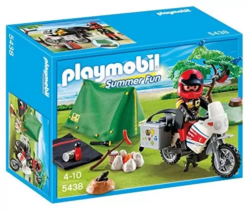Playmobil en vacances - Motard Et Tente De Camping
