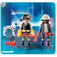 Pompiers américains + dalmatien
