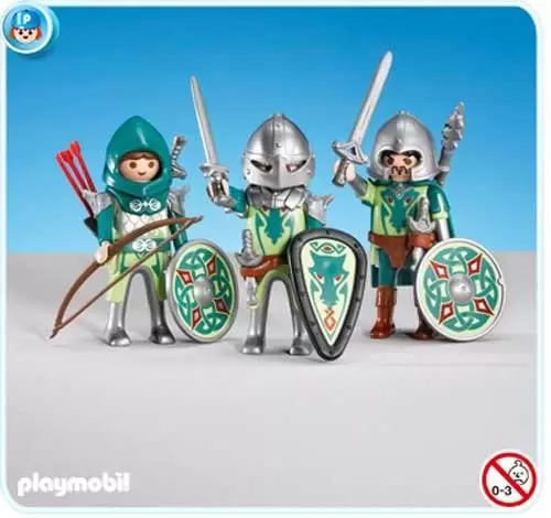 Playmobil Middle-Ages - 3 Green Dragon Knights