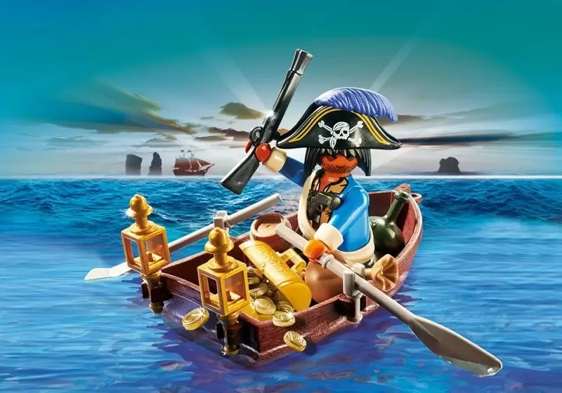Playmobil Pirates - Pirate Avec Barque et Trésor