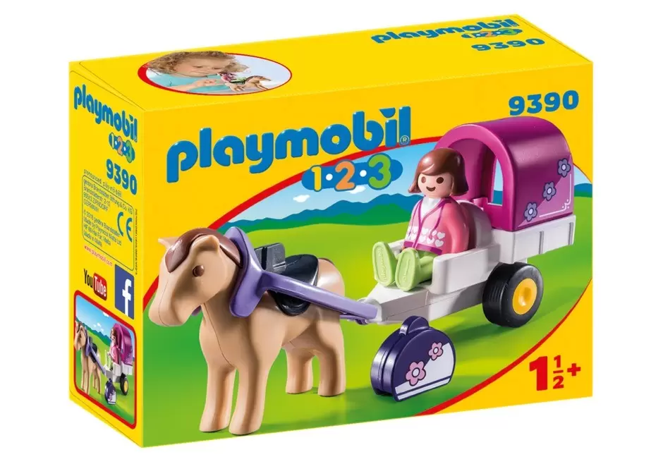 Playmobil 1.2.3 - Carriole avec Cheval