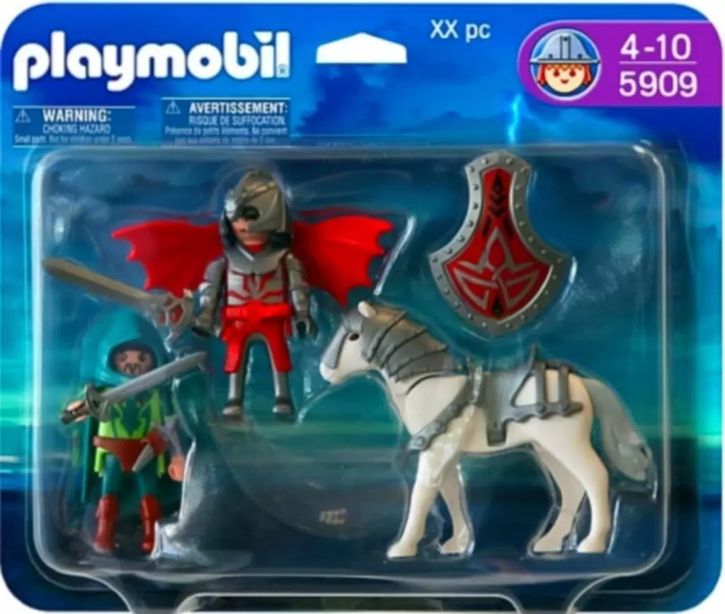 Playmobil Middle-Ages - Dragon knights with horse & sword