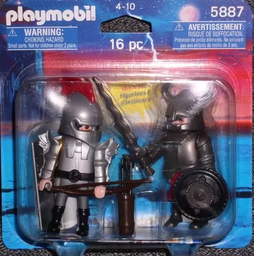 Playmobil Middle-Ages - Grey Dragon Knight vs. Bull Knight Duo-Pack