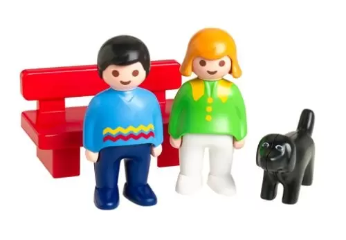 Playmobil 1.2.3 - 1.2.3 Woman and Man with dog