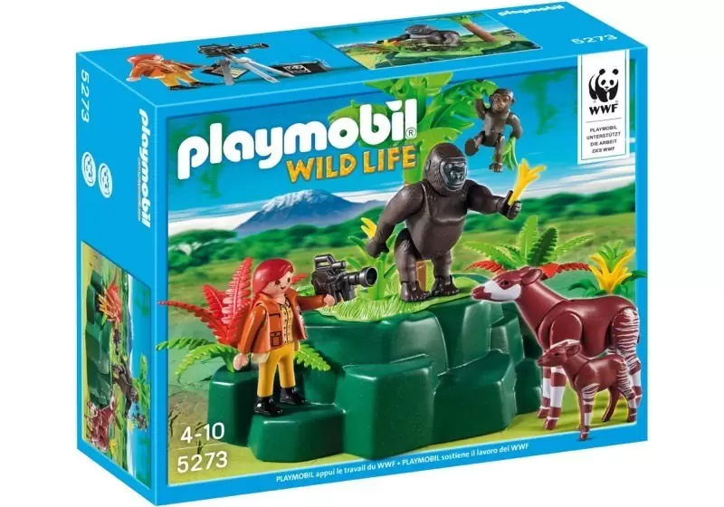 Playmobil Aventuriers - Gorilles et okapis avec vegetation