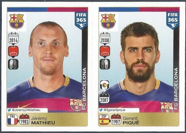 Fifa 365 2016 - Jérémy Mathieu - Gerard Piqué - FC Barcelona