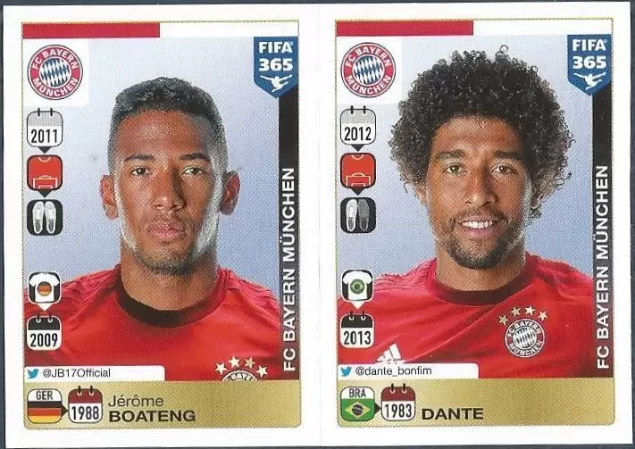 Fifa 365 2016 - Jérôme Boateng - Dante - FC Bayern München