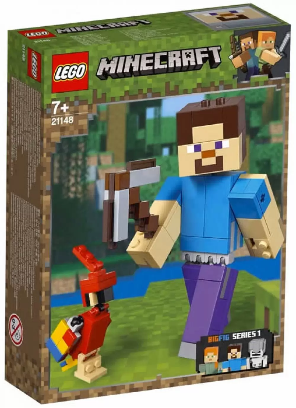 LEGO Minecraft - Steve BigFig with Parrot
