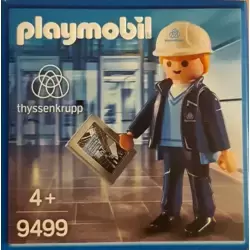 Ouvriers de chantier et dameuse - Playmobil Chantier 3004