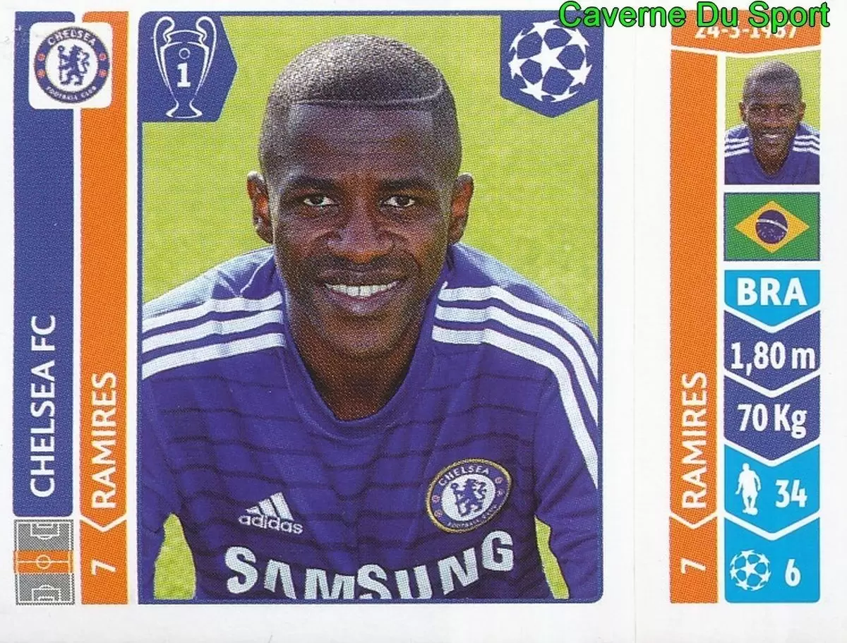 Ramires Chelsea Fc Uefa Champions League 2014 2015 Sticker 503