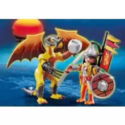 Dragon De Pierre avec Guerrier Playmobil 5462 Figurine 