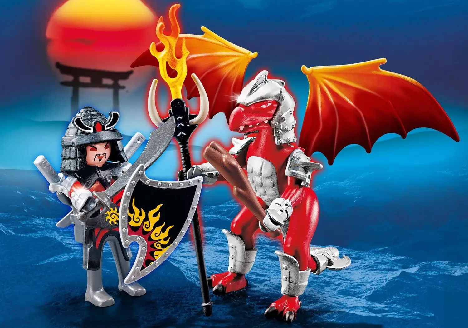 Playmobil Middle-Ages - Fire Dragon with Warrior