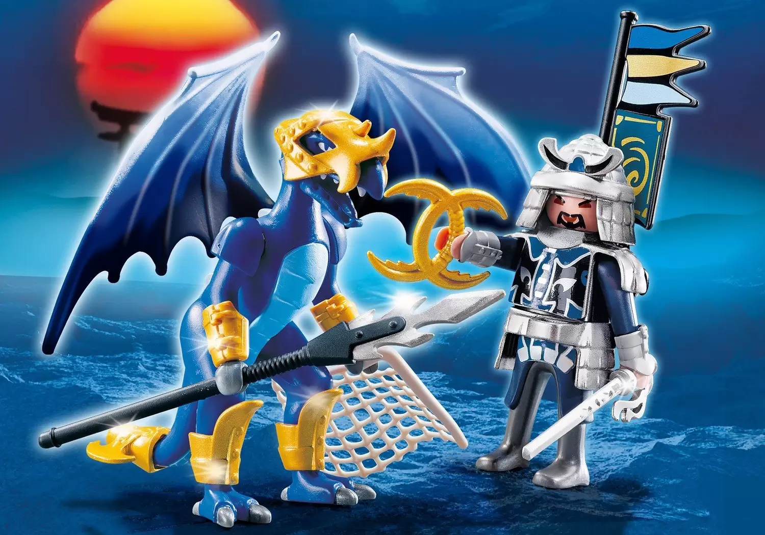 Playmobil Chevaliers - Dragon des Glaces avec Combattant