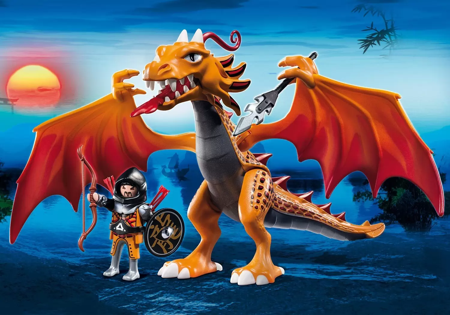 Playmobil Chevaliers - Dragon D\'Or Avec Soldat