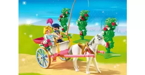 PLAYMOBIL Princess Carriage 5871 Prince Horse Rose Arbor for sale online 