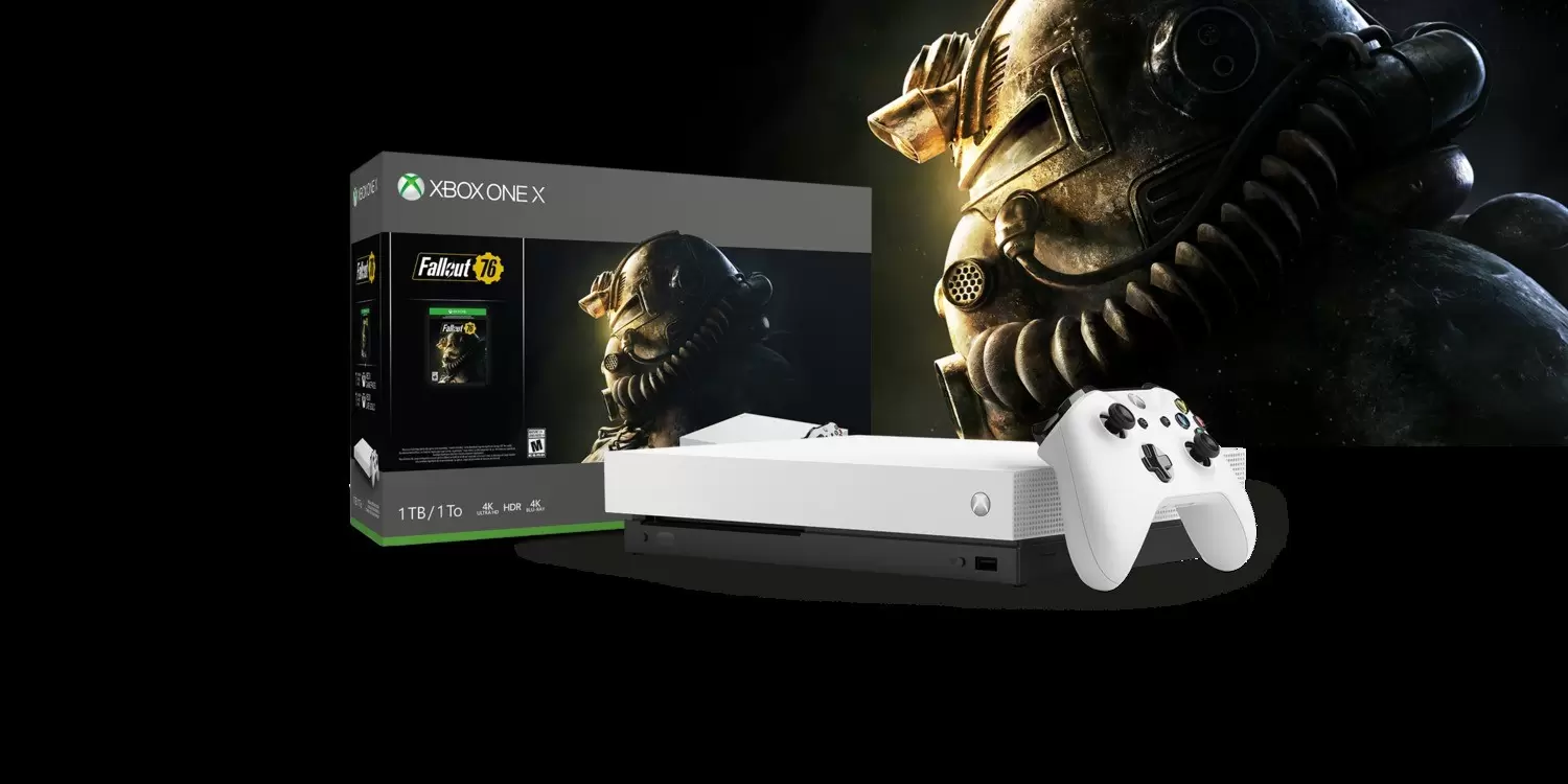 Matériel Xbox One - Xbox One X blanc robot en édition spéciale 1 To – Fallout 76