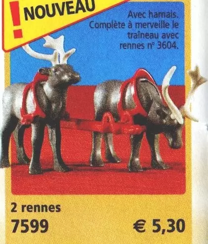 Playmobil de Noël - Deux Rennes et harnais