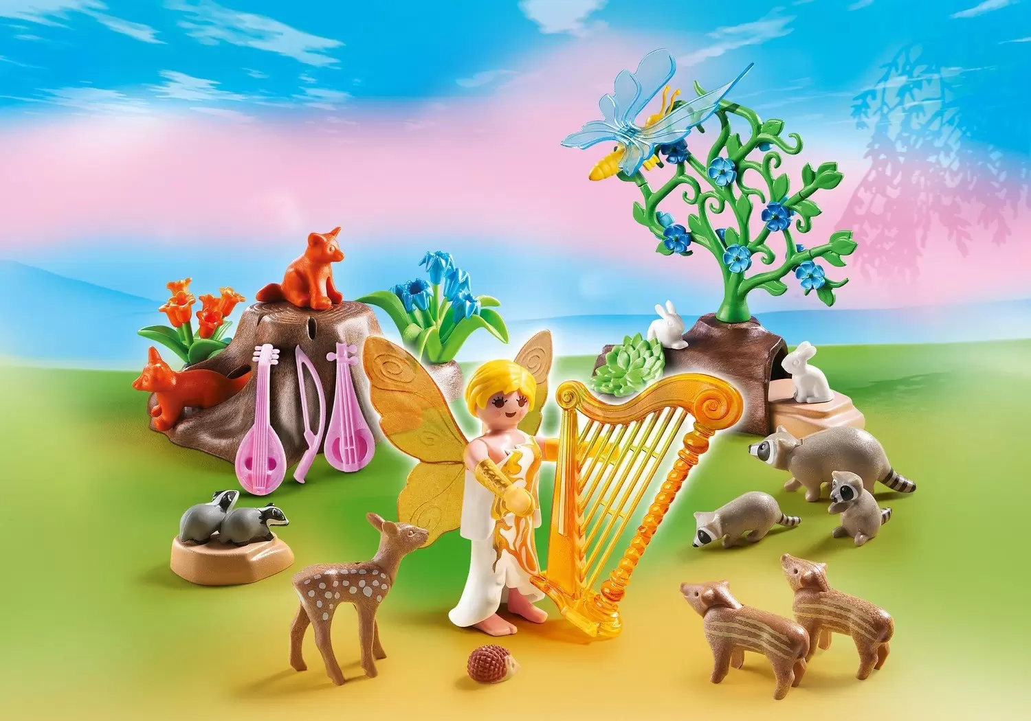 Playmobil Fées - Fée de la musique avec animaux de la forêt